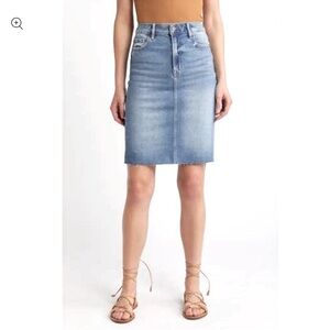 Sundance Denim Pencil Skirt with Raw Hem Size XS